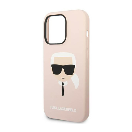 Karl Lagerfeld Silicone Ikonik Karl`s Head - Etui iPhone 14 Pro (różowy)